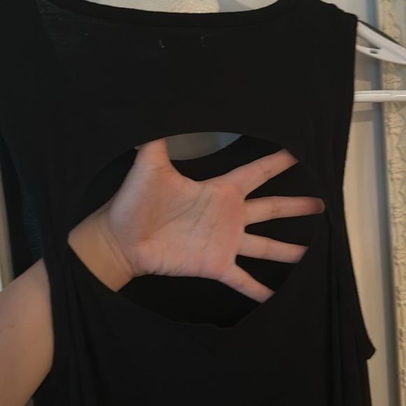 AERIE | Black Sleeveless Sheath Midi Swing Dress with Back Key Hole - Picture 8 of 12